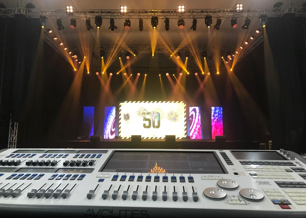 AV equipment setup by one of the top event management companies in Dubai